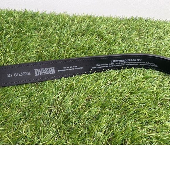 Duluth Trading Co Men Black Full Grain Italian Leather Belt 40 Made in US 85362B - Picture 5 of 8